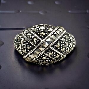 Judith Jack 925 Sterling Silver Marcasite Ring Size 8 Vintage JJ